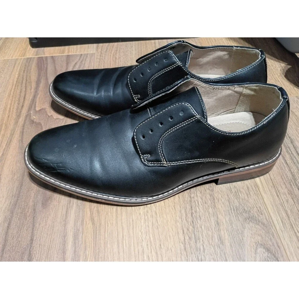Dexter Men's Comfort Memory Foam Black Faux Leather Oxford Shoes Size 10.5